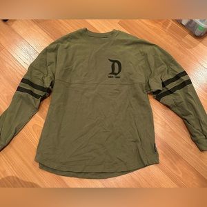 Disneyland Spirit Jersey Olive Green Puff Letters
Mens Size Small Long Sleeve